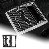 AIRSPEED Carbon Fiber Gear Shift Panel Cover Center Console Sticker Interior Decorative Decal for Dodge Charger 2008 2009 2010 Magnum 2008 Accessories, Style B (Black)