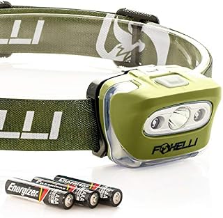 Foxelli Headlamp Flashlight - Super Bright Cree Led, Lightweight, Comfortable Headband, Perfect