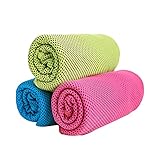 BESROY Kühlendes Handtuch 3 Stück Reisetuch–Mikrofaser Cooling Towel für Sport,Trekking,Reise & Yoga Camping als Kühlhals