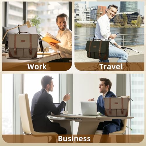 Bolso Mensajero de Lona Vintage para Laptop 15.6" miniatura 2