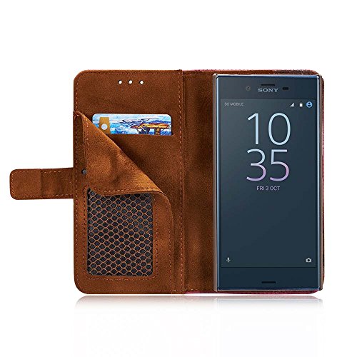 Capa Dfly-US Xperia XZ/XZs, capa carteira flip de couro PU premium com design Breathe Freely para So