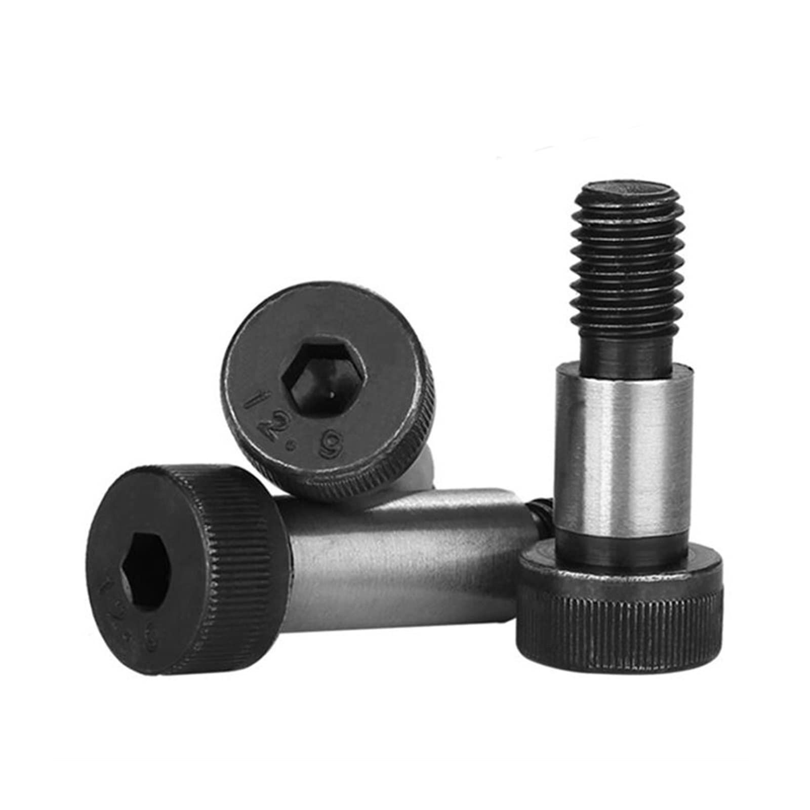 Verbindungsschrauben, Arbeitsplattenschrauben, 5 Stück M6 M8 M10 M12 Gewinde 12,9 legierter Stahl mit Innensechskant, Schulterschraube, Verschlussschraube, Schaft (Farbe: 30 mm, Größe ( Color : 45mm ,