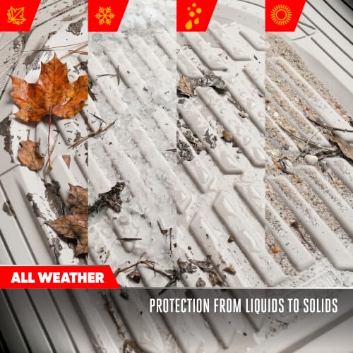 Image of Motor Trend FlexTough LITE Rubber Car Mats Full Set - All Weather White Floor Mats for Trucks, Cars & SUVs - Automotive White Car Floor Mats for Cars Interior Accessories Universal Trim-to-Fit