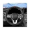 zipelo Car Steering Wheel Cover, Universal 15 Inch, Carbon Fiber Breathable Anti-Slip Steering Wheel Protector, Warm in Winter and Cool in Summer, Car Interior Accessories for Men Women (Black)