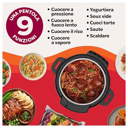 Instant Pot Duo Plus con multicooker whisperquiet da 5,7l, nero. Cuoce a pressione, cottura lenta, cuociriso, rosola, prepara yogurt, scalda, cuoce a vapore, sous vide, prepara torte, facile da pulire
