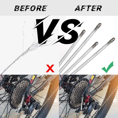 2 Stück 2 Meter Bowdenzug Universal Reparaturset, bremszug fahrrad, Schaltzug, bremszug, mit 9 Nippeln Schaltzug Gaszug für Motorräder Mofa Moped Fahrräder Roller Offroad MX Ø1.2mm und Ø1.5mm