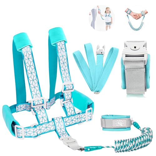 Toddler Leash for Walking, Toddler Safety Harnesses Leashes, Safety Harness with Lock for Kids, Anti Lost Wrist Link for Toddlers ，Upgrade with...