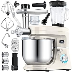 KESSER® Robot da cucina universale 3 in 1 K-KM 3000 con tritacarne Impastatrice multifunzionale Miscelatore da 5,5 l con 3 strumenti di miscelazione Strumenti per miscelare Spremiagrumi, crema