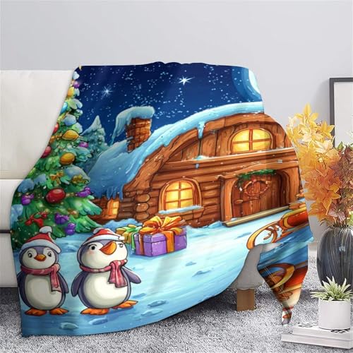 Couverture polaire flanelle Noël lit canapé doux 100x130cm - 7