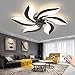 SYSZOZ LED Ventilateur De Plafond Avec éclairage Forme Fleur Moderne 72W Plafonnier Silencieux Dimmable Télécommande Lampes Pour Salle à Manger Salon Chambre (Black)