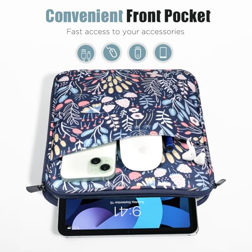 Image of TiMOVO 9-11 inch Tablet Sleeve Bag with Pocket, Colorful Flower | Fits iPad 11 inch A16 2025, iPad 10.9 inch /10.2 inch, Air 11 inch 5th /4th Gen, Galaxy Tab A9+ /A11 Plus 11 inch