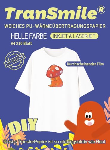 TRANSMILE DTM-2-3.0-10 vel, 1 A3 siliconenpapier, inkjet/lasertransferpapier voor T-shirts, bedrukbare transferfolie voor lichte stoffen, transferpapier, geen spiegelprint