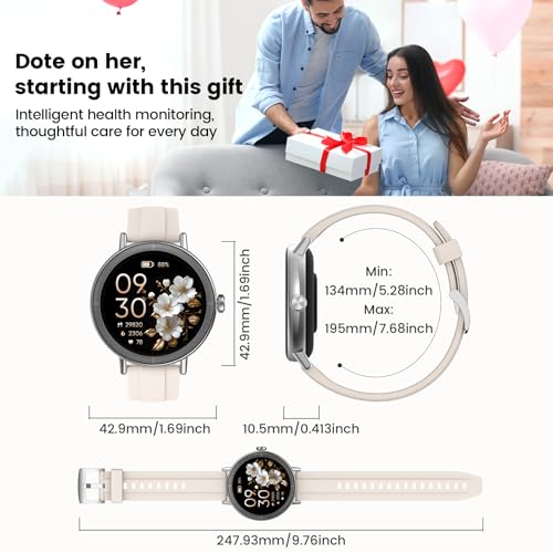 Image of Cillso Smart Watches for Women, 1.27 inch HD Fitness Tracker with Bluetooth Calls(Answer&Make) IP68 Waterproof Smartwatch Compatible iOS /Android, 100+ Sport Modes Heart Rate /Sleep Monitor Pedometer White