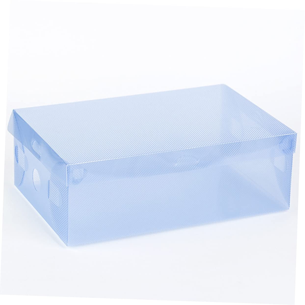 STOBAZA Scatole per Scarpe Dimensioni 27,5x18x9,5cm in Trasparente Impilabili e Pieghevoli in Trasparente Set da 7 Organizer Resistente per Armadio e Cameretta