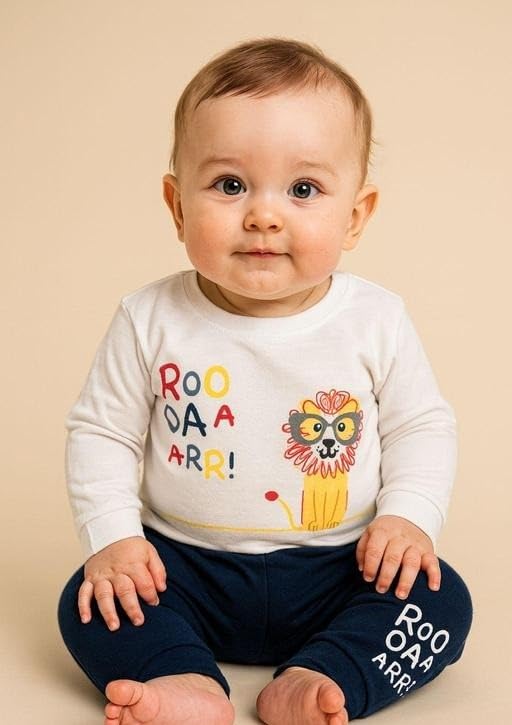 Image of Baby Unisex Printed Cotton Clothing Set| Comfortable, Breathable, Lightweight, Skin Friendly|SL 257