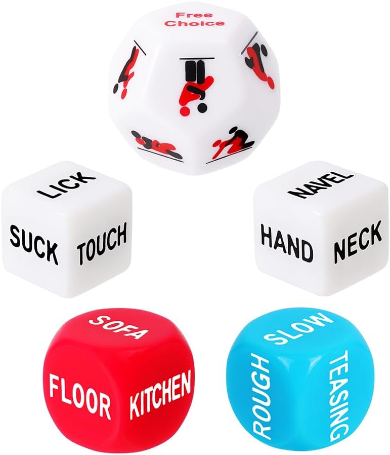 Romantic Naughty Dice Set for Adults Couple Funny Dice Couples Game for Anniversary Valentines Day Wedding Gift,Couple Game Choices Green