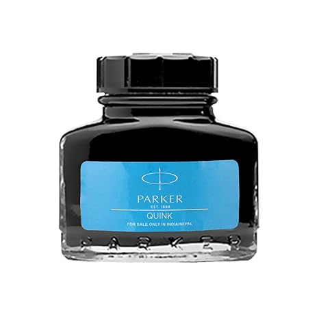 Parker Quink Ink Bottle | Blue Ink – 30ml | Fountain Pen Ink | Smooth Flow, Quick-Drying | Washable | Suitable for All Parker Fountain Pens