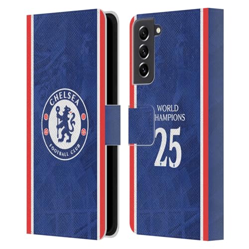 Coque Chelsea FC Samsung S21 FE étui portefeuille cuir bleu maillot domicile protection