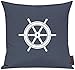 Shirtinstyle Funda de Cojín para Seleccionar! Cojín Navegación Timón Motivo Marítimo - Azul, 40x40cm