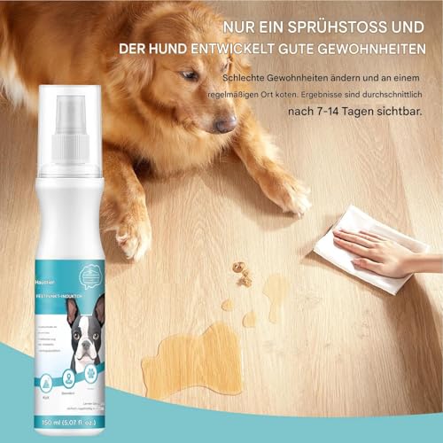 Duqulle Stubenrein Spray Für Hunde | Kot Auslöser Für Welpen - 150 ml Hundetoilettentrainingsspray für Teppich Möbel Innenbereich Garten Couch Außenbereich Haushalte Mit Mehreren Haustieren