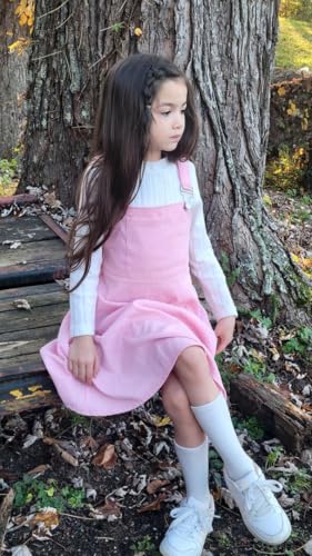 Image of HIHA Little Girls Adjustable Corduroy Pinafore Overall Dress Set Size 6-12