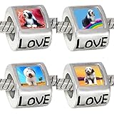 bearded collie fellpflege Beads Bearded Collie Foto Beads 4er Set