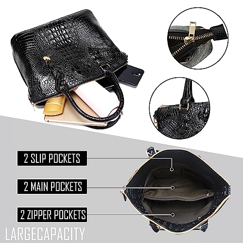 Image of Makcr Joacbv Women Purse Satchel Bag Long Crossbody Classy Tote Bag Top Handle Vegan Leather Ladies Handbags Embossed Pattern