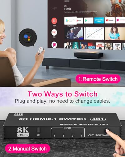 Switch HDMI 2.1 4 en 1 8K para conectar consolas PS5 y Xbox a tu TV 3