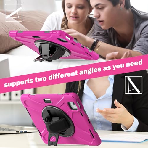 Funda para iPad Air 11 M3 M2 rosa con protector de pantalla y correa 2