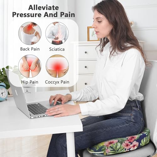 Image of Tailbone Pain Relief Cushion, Memory Foam Seat Cushion for Coccyx Sciatica Pain Pressure Relief Office Desk Chair