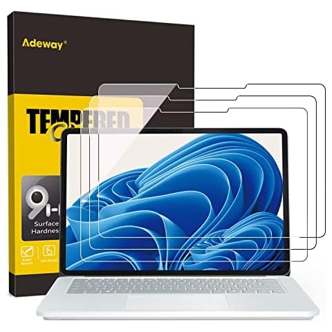 Adeway (3 pack) Screen Protector for Surface Laptop Studio, Tempered Glass/Ultra Sensitive/HD Clear/Easy Installation, 14.4 Inch Tempered Glass Screen Protector (1964 Model) Cover
