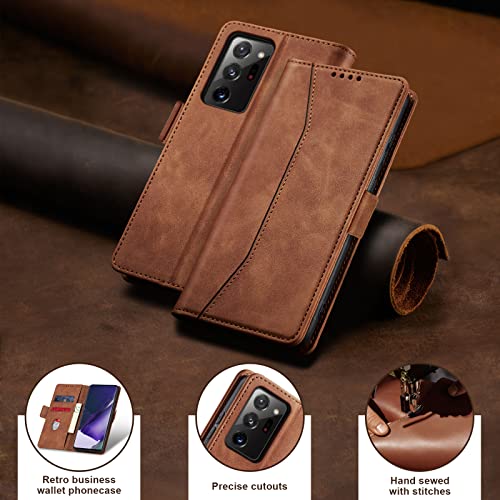 Image of Jasonyu Flip Wallet Case for Samsung Galaxy Note 20 Ultra,Brown