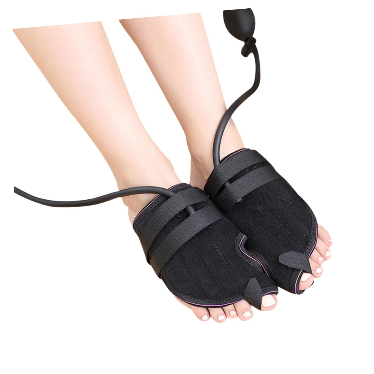 HOLIDYOYO 1 Pair Toe Compression Splints Comfortable Toe Separator Brace for Bunion Relief for Daily Wear and Foot Support Black