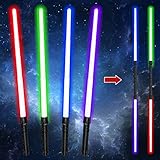 Light Up Saber, 4 Packs Light Sabers for Kids with FX Sound (Motion Sensitive), Expandable Light Swo