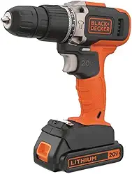 BLACK+DECKER Furadeira e Parafusadeira VRR com 2 velocidades, Furadeira de Impacto 360 RPM a 1.400 RPM, 110V, Modelo ‎BCD704C1, 20V