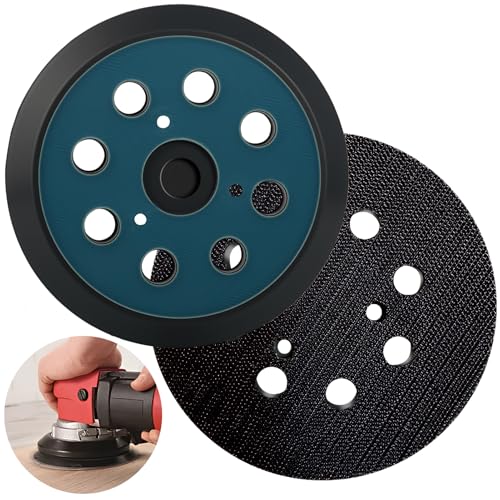 2 Pièces Plateau de Ponçage 8 Trous 125mm, Tampon de Remplacement Ponceuse Compatible pour Makita BO5031 M9204 BO5021 BO5041 für DeWalt 151281-08 DW4388 Porter Cable...