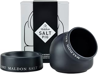 Maldon Salt - Ceramic Salt Pig, Made of Quality Ceramic with a Classic Design, Perfect Addition to The Kitchen or Dining Room, Black