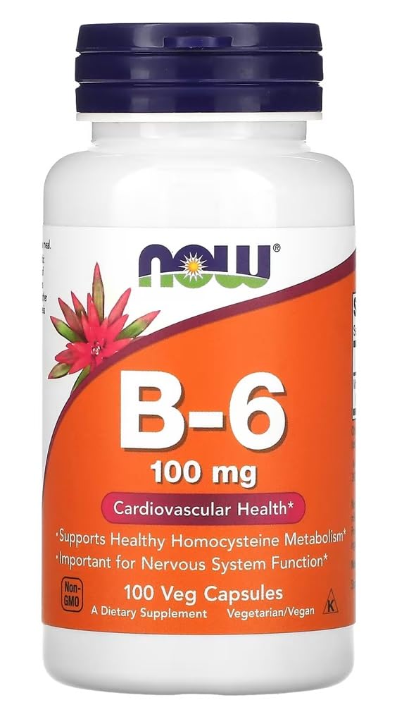Now Foods – Vitamin B-6 | Essential for Energy Metabolism and Nervous System Health – 100mg, 100 Capsules