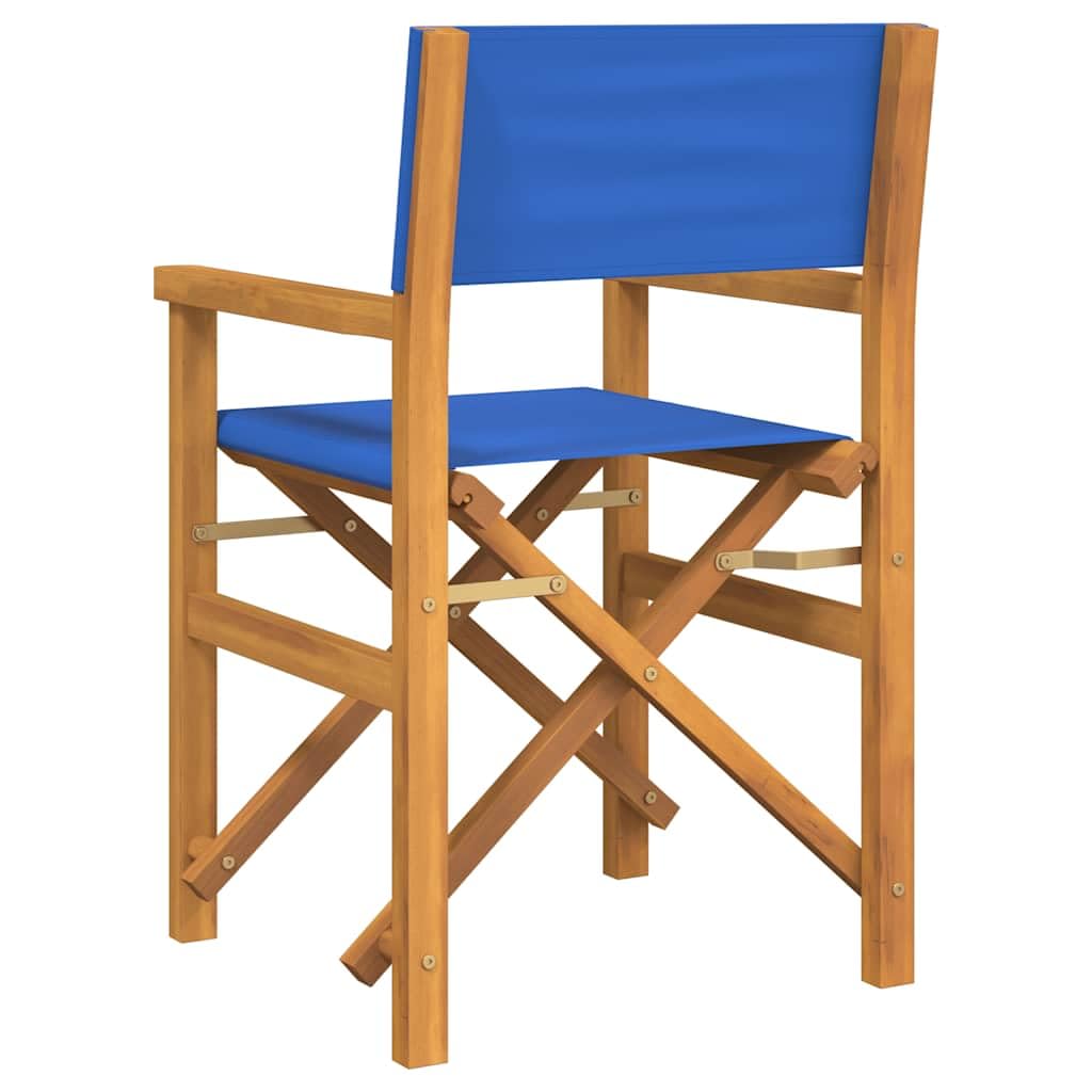 Solivagant Sedia da Regista Pieghevole Blu in Legno Massello di Teak,Blu,7.8kg