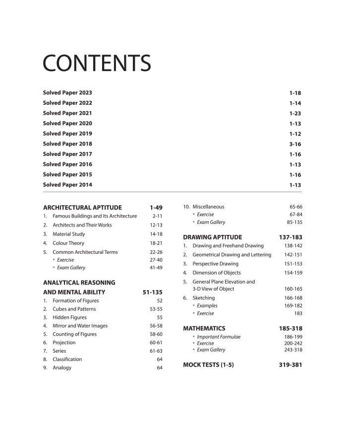 Self Study Guide for B.Arch (Bachelor of Architecture) Exam 2024 1