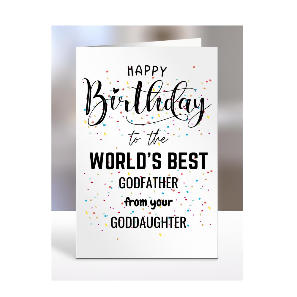 Godfather birthday card from Goddaughter, gifts for men, women, greetings card, happy birthday presents for, A5-84a_177 — image 1