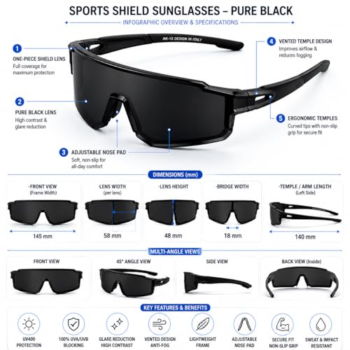 Image of Zynic Men's Stylish Sports Sunglasses For Unisex | UV400 Protection Classic Wrap Around Googles |Sports Shades for Driving,Cyclining Outdoor & Travel | Googles for man's