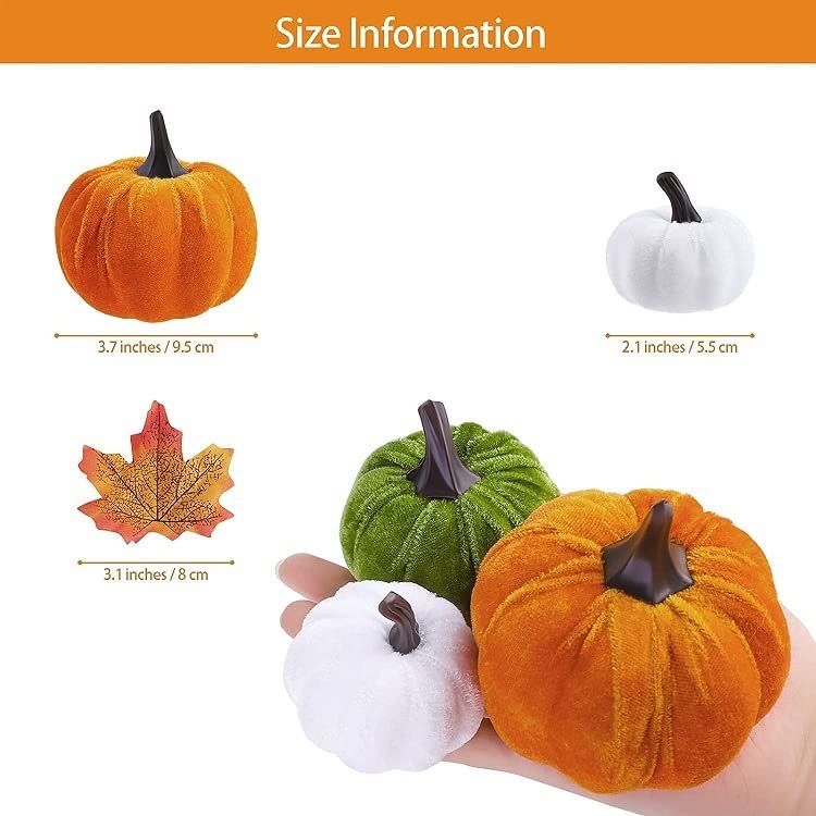 Halloween sztuczne dynie aksamitna dynia dekoracyjna ozdoba mini sztuczne dynie na jesień żniwa jesień dekoracja domu (dynie)