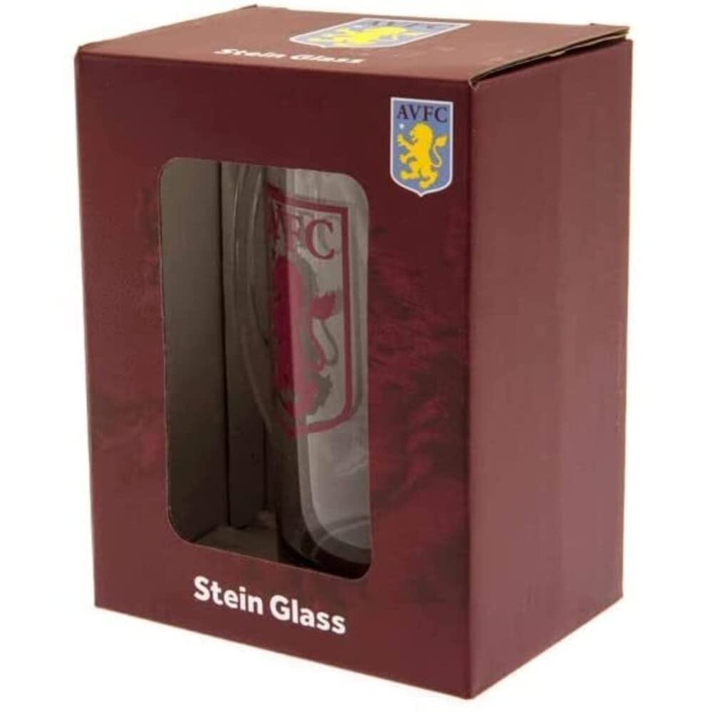 Aston Villa FC Crest Beer Stein (One Size) (Clear/Claret Red)