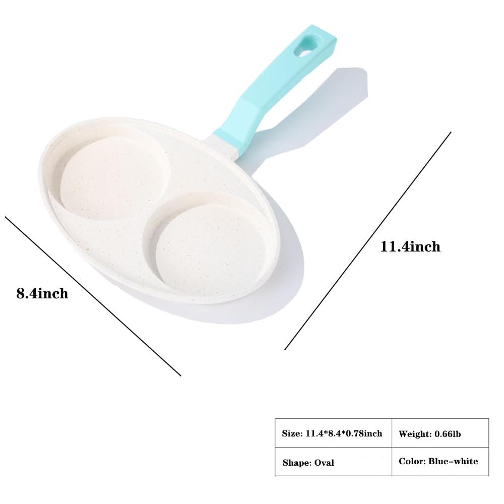 Unoschrim Egg Frying Pan 2-Cup, Nonstick Aluminium Omelette Pan, Pancake Pan with Anti-scald Handles, Small Frying Pan for Cooking Eggs, Hamburger and Pancake, Compatible with All Stoves
