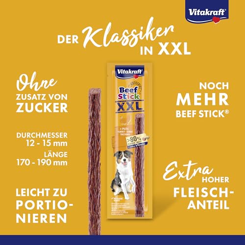 Vitakraft Beef Stick XXL, Hundeleckerli, Fleischstick Pute, Hunde Trainingsleckerli, ohne Zusatz von Zucker (15x 30g) – Ansicht 4