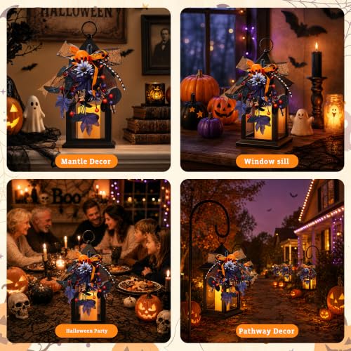 Image of Halloween Lanterns Decorative Indoor, 14 inch Black Outdoor Lantern, 1 Pack