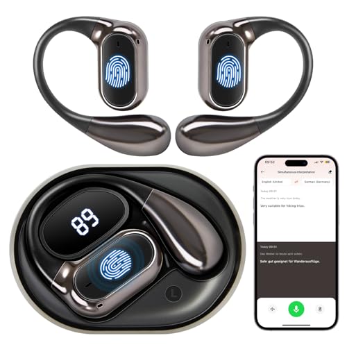 Auriculares de traducción en tiempo real con IA, 145 idiomas y conexión Bluetooth 5.4