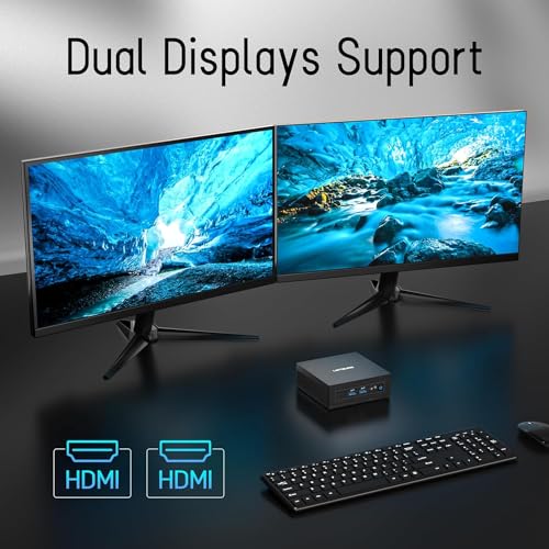 Image of Mini PC Golite11(3-Year Warranty) with Intel Celeron N4000 | 8GB RAM | 128GB SSD(512GB Expandable) | 4K Dual Display | 4*USB 3.2 | Dual HDMI, VESA Mount Home, Office, School