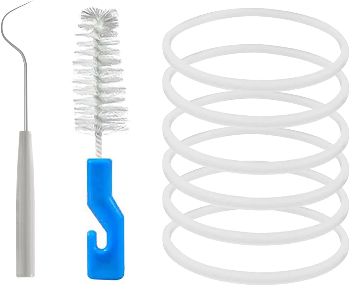 6 Packs Gaskets 3.22 Inch for Ninja Rubber Gasket Replacement Parts Seal O-Ring White for Ninja Single Serve Blender Blade 6 Fin Compatible with Nutri Ninja BL660 1100w 1500W BL770 BL740 BL780 QB3000